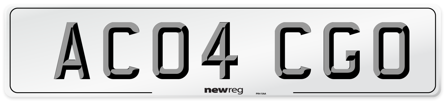 AC04 CGO Number Plate from New Reg